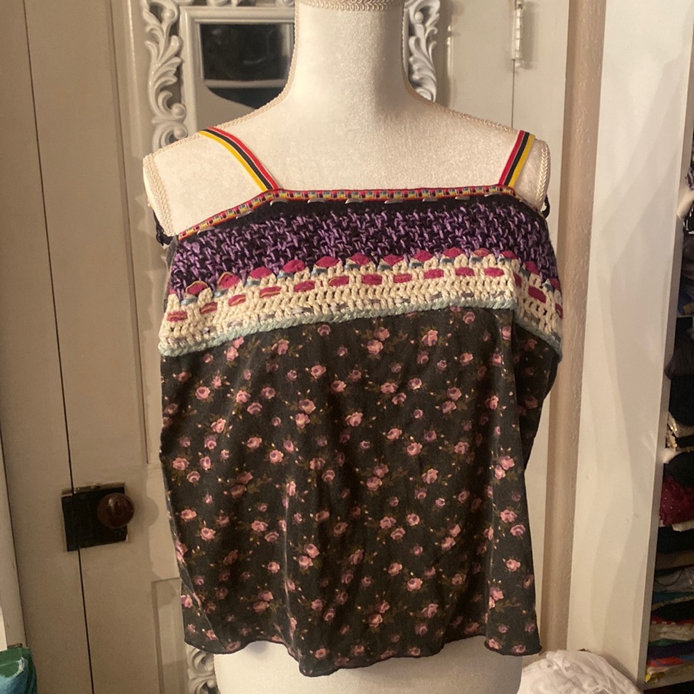 Free People Crochet & Cotton Tank Top